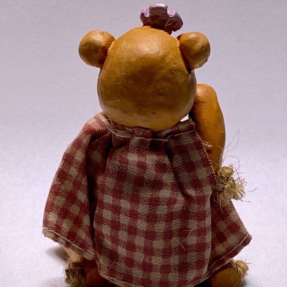 Russ Berrie & Co. 13900 Collectible Jointed Mini’s Wooden Bear Shelf Sitter VTG - Picture 3 of 10